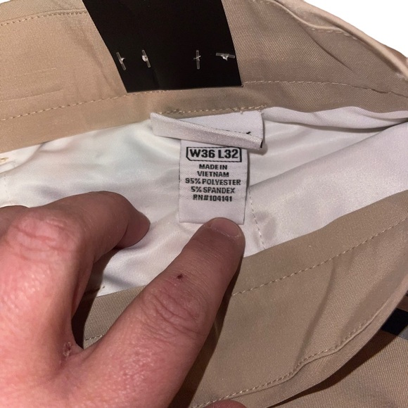 NWT Slazenger Gold Wicking Core Pants Khaki Size 36/32 Flat Front Golfing Pant - Picture 4 of 7